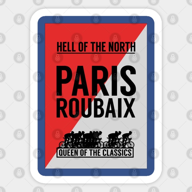 Paris Riubaix Tour de France Bicycle Racing Print Sticker by posterbobs